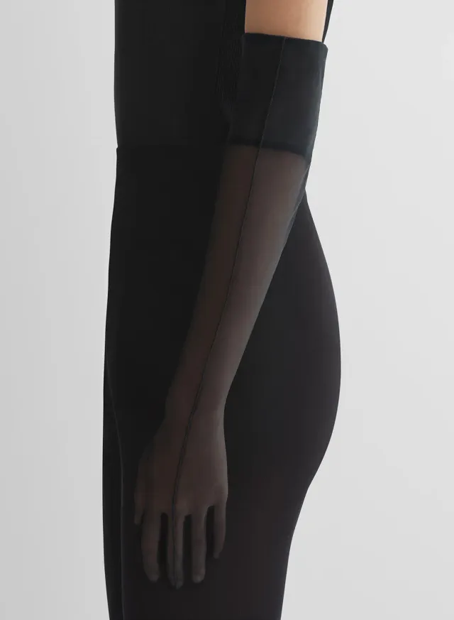 Mugler Illusion Handschuhe schwarz Oper 40cm