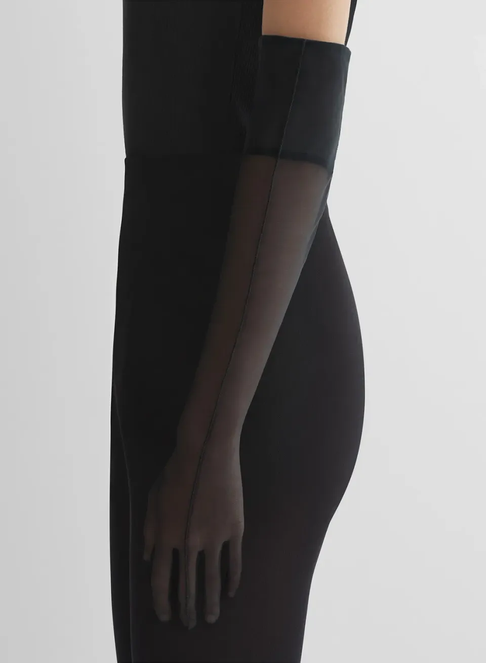 Mugler Illusion Handschuhe Stretch schwarz Abend