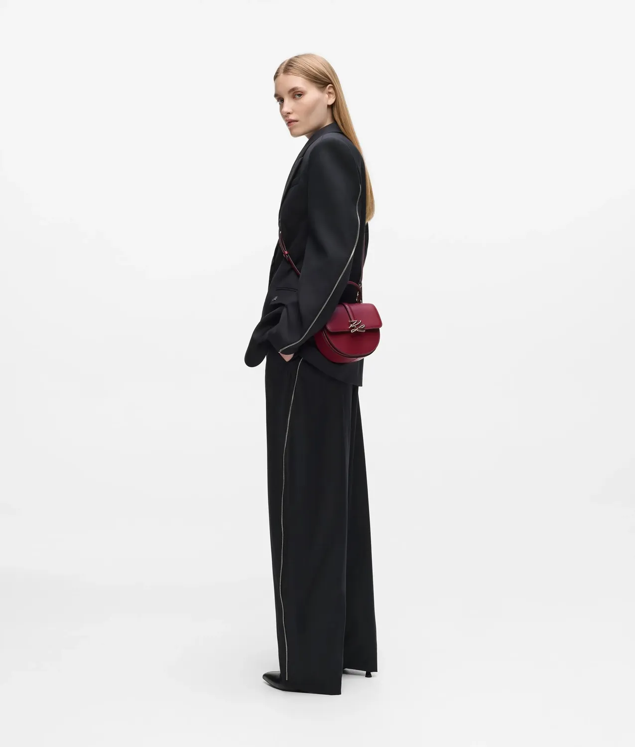 Karl Lagerfeld K/Autograph Top Handle Bag Leder Schwarz