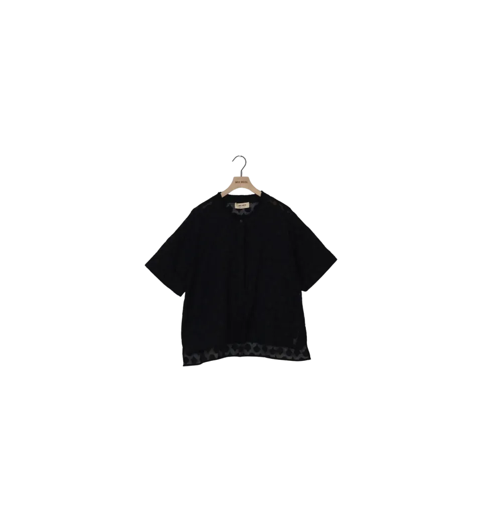 Mos Mosh MMToba Jacquard Voile Bluse Schwarz M Relaxed