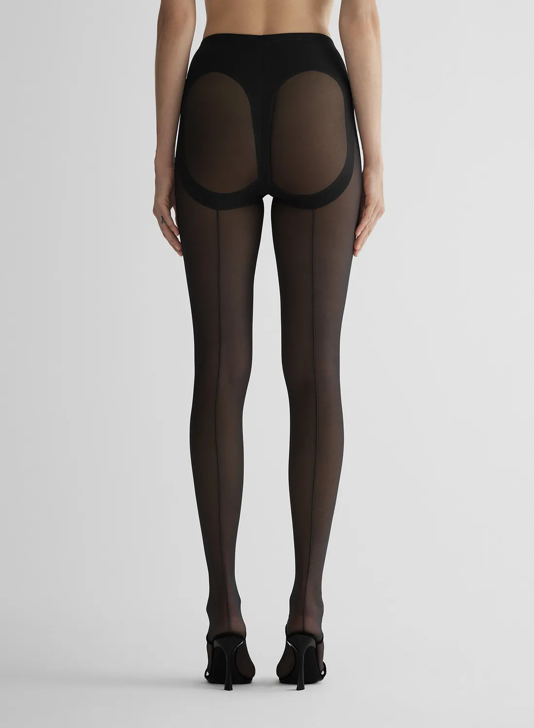 Mugler Re/Edit Strumpfhose Schwarz transparent