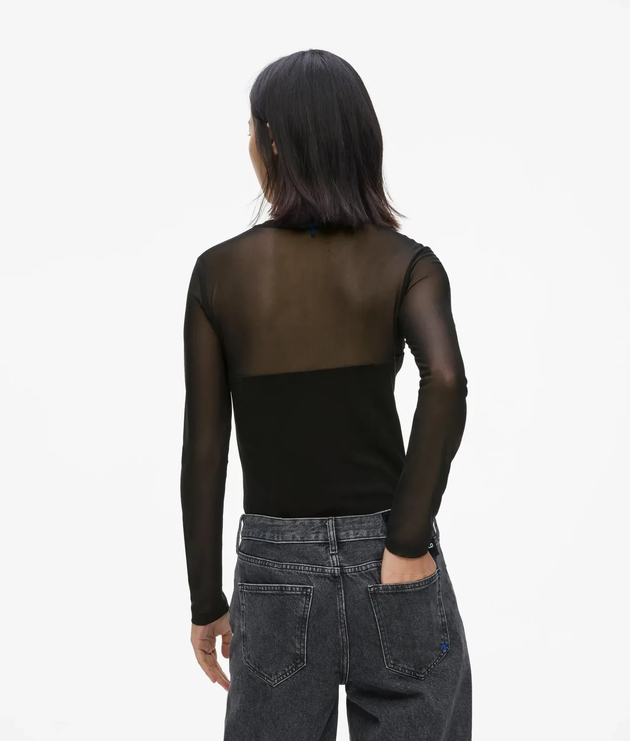 Karl Lagerfeld KL Jeans Mesh Corset Top Langarm