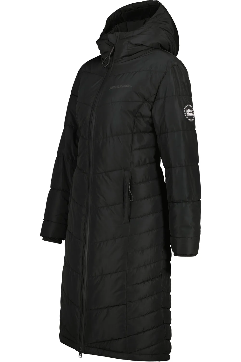 Alife & Kickin VedaAK A Parka Schwarz Stepp lang
