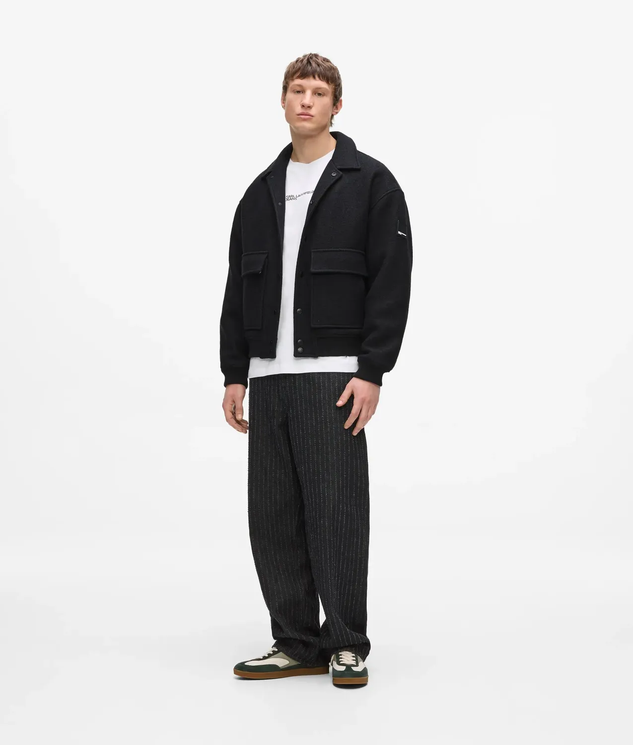 Karl Lagerfeld KL Jeans Wool-Blend Bomberjacke Wolle