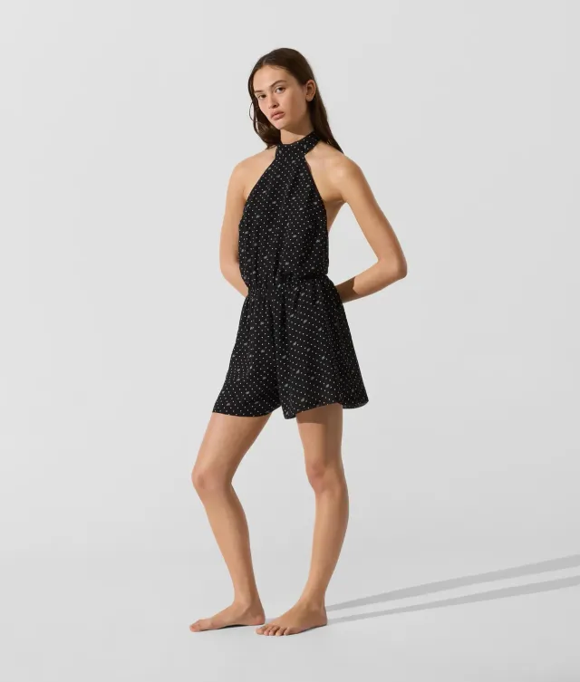 Karl Lagerfeld Polka Dot Playsuit Damen Neckholder Strand kurz