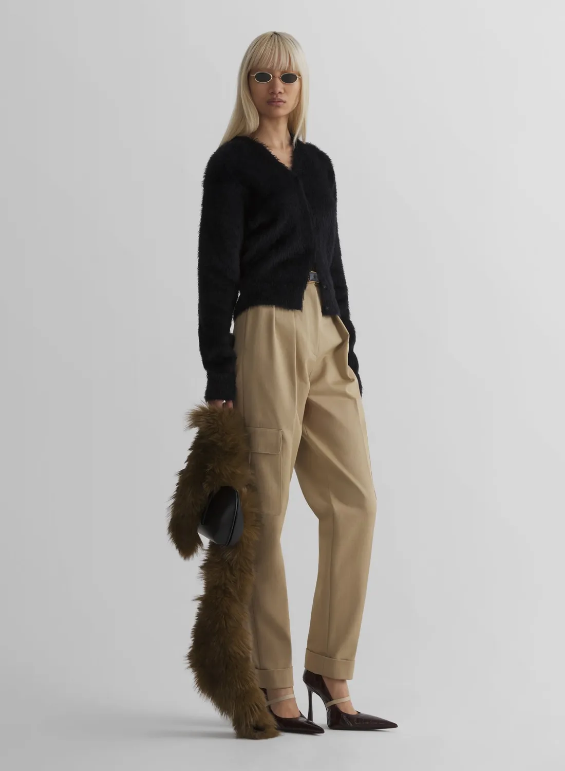 Mugler Brushed Knit Cardigan Strickjacke Gebürstet