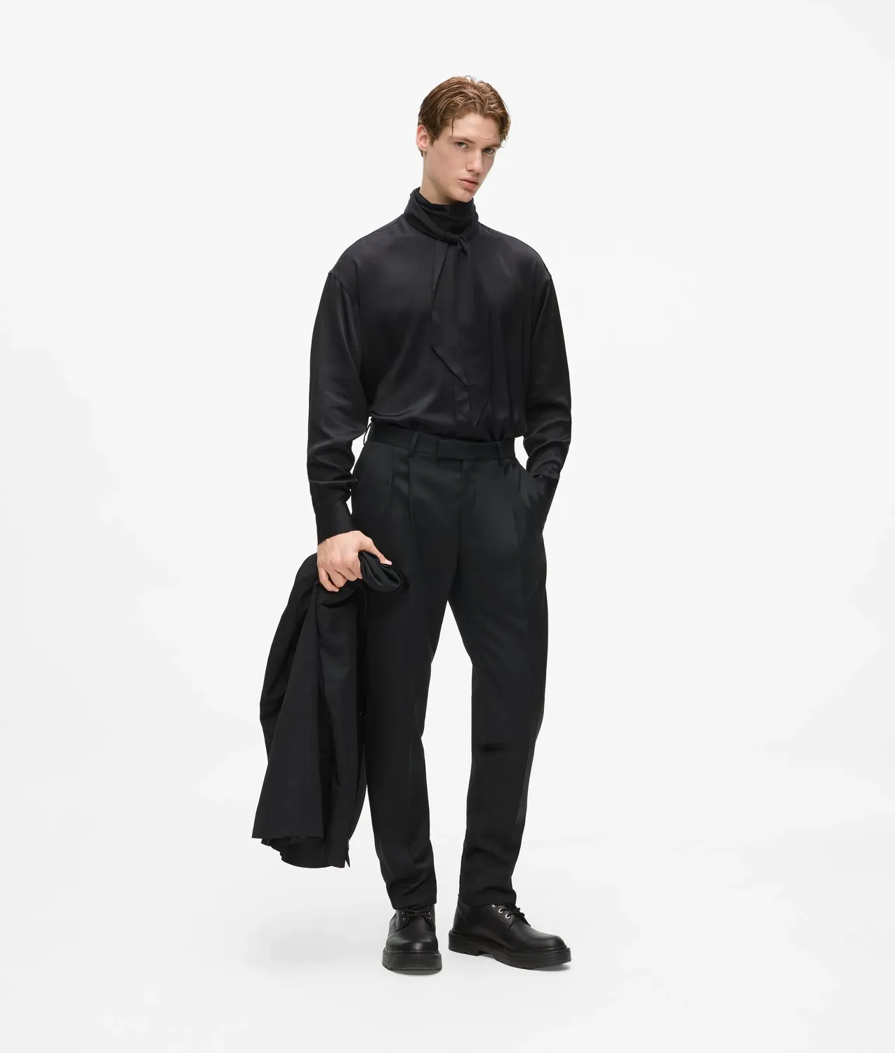 Karl Lagerfeld KL Studio Hemd mit Schal Satin